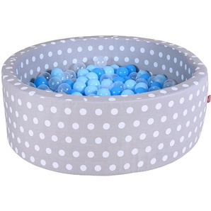 Knorrtoys® Bällebad Soft, Grey White Dots, mit 300 Bällen soft Blue/Blue/transparent, Made in Europe