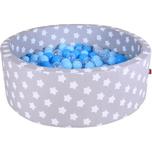 Knorrtoys® Bällebad Soft, Grey White Stars, mit 300 Bällen balls/soft Blue/Blue/transparent, Made in Europe