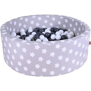 Knorrtoys® Bällebad Soft, Grey White Stars, mit 300 Bällen Grey/creme, Made in Europe