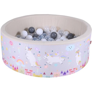 Knorrtoys® Bällebad Soft, Unicorn Grey, mit 150 Bällen grau/weiß/transparent, Made in Europe