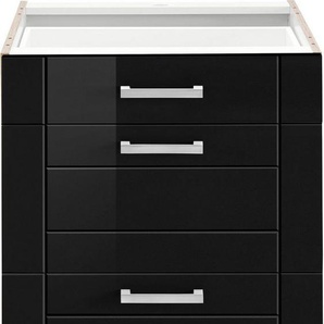 KOCHSTATION Auszugsunterschrank KS-Tinnum 60 cm breit, MDF-Fronten, Metallgriff, 1 Schubkasten, 2 Auszüge