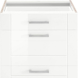 KOCHSTATION Auszugsunterschrank KS-Tinnum 60 cm breit, MDF-Fronten, Metallgriff, 1 Schubkasten, 2 Auszüge