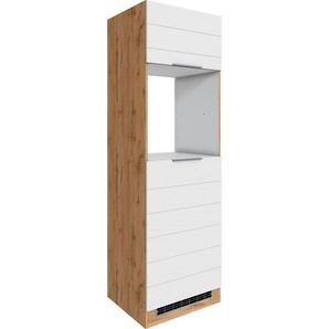 KOCHSTATION Backofenumbauschrank KS-Luhe 60 cm breit, hochwertige MDF-Fronten mit waagerechter Lisene