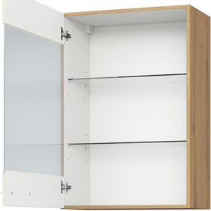 KOCHSTATION Glashängeschrank KS-Trea OG60-90 inklusive zwei Glaseinlegeböden, Breite 60 cm, Höhe 90 cm