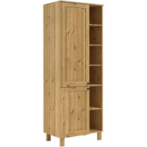 KOCHSTATION Hochschrank KS-Osby (1-St) Kiefer massiv, Breite 75 cm, 2 Türen, 4 Einlegeböden, 6 offene Fächer