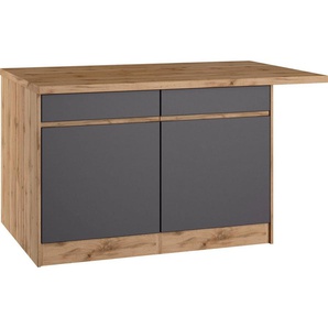 KOCHSTATION Kücheninsel KS-Riesa, Breite 153 cm, Tiefe 100 cm, MDF-Fronten