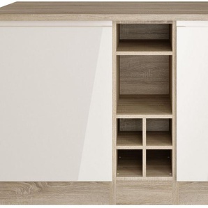 KOCHSTATION Kücheninsel KS-Virginia, Breite 153 cm, MDF-Fronten, Flaschenregal