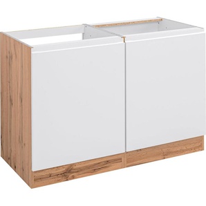 KOCHSTATION Spülenschrank KS-Bruneck Bruneck 120 cm breit, für viel Stauraum, hochwertige MDF-Fronten