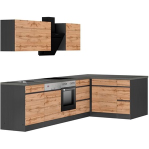 KOCHSTATION Winkelküche KS-Riesa, Stellbreite 340x150 cm, wahlweise mit oder ohne E-Geräte