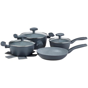 Kochtopfset, Grau, Metall, 7-teilig, 16 cm, 51.5x36x19 cm, Kochen, Töpfe, Topfsets