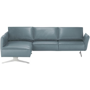 KOINOR Ecksofa Leder  Vineto ¦ blau ¦ Maße (cm): B: 272 H: 83 T: 207