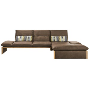 KOINOR Leder-Ecksofa mit Massivholzrahmen aus Wildeiche Humfrey ¦ braun ¦ Maße (cm): B: 314 H: 93 T: 159