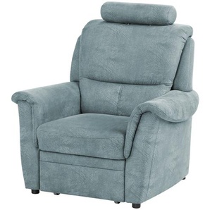 Kollektion Kraft Sessel mit Hocker als Auszug Chris - blau - Materialmix - 102 cm - 96 cm - 92 cm | Möbel Kraft