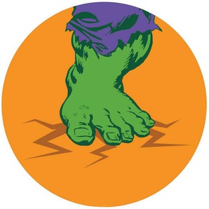 Komar Fototapete Avengers Hulks Foot Pop Art, 125x125 cm (Breite x Höhe), rund und selbstklebend