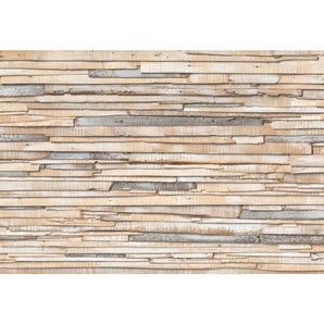 Komar Fototapete Whitewashed Wood, Grau, Natur, Papier, Holzoptik, 368x254 cm, Fsc, Made in Germany, Tapeten Shop, Fototapeten