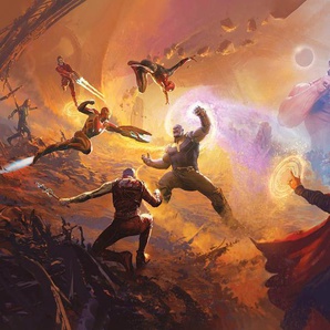 KOMAR Vliestapete Avengers Epic Battles Two Worlds Tapeten 500x280 cm (Breite x Höhe) Gr. B/L: 500 m x 280 m, Rollen: 1 St., bunt Vliestapeten