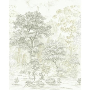 Komar Vliestapete, Blau, Grün, Weiß, Bäume, 200x250 cm, Fsc, Tapeten Shop, Vliestapeten