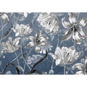 Komar Vliestapete Merian Blue, Blume, 350x250 cm, FSC Mix, Tapeten Shop, Vliestapeten