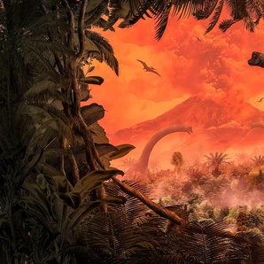 KOMAR Vliestapete Brachiosaurus Panorama Tapeten 500x280 cm (Breite x Höhe) Gr. B/L: 500 m x 280 m, Rollen: 1 St., bunt Vliestapeten