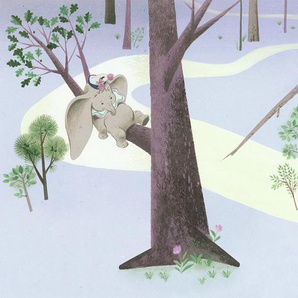 KOMAR Vliestapete Dumbo Sleep on Tree Tapeten 400x280 cm (Breite x Höhe) Gr. B/L: 400 m x 280 m, Rollen: 1 St., bunt Vliestapeten