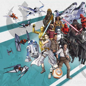 KOMAR Vliestapete Star Wars Cartoon Collage Wide Tapeten 400x280 cm (Breite x Höhe) Gr. B/L: 400 m x 280 m, Rollen: 1 St., bunt Vliestapeten