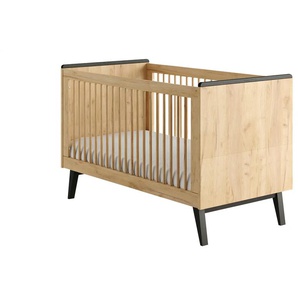 Kombi-Kinderbett  Retro - holzfarben - Materialmix - 75,2 cm - 91,6 cm | Möbel Kraft