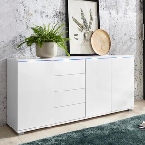 Kombikommode PRIESS Sideboards Gr. B/H/T: 164cm x 71cm x 38cm, 4 St., weiß (weiß/weiß hochglanz)