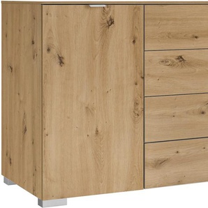 Kombikommode STAUD Includo, Made in Germany Sideboards Gr. B/H/T: 120cm x 77cm x 40cm, 4 St., braun (eiche)