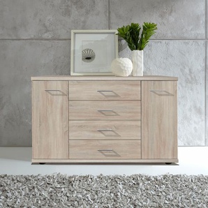 Kombikommode WIEMANN Bern Sideboards Gr. B/H/T: 149cm x 86cm x 42cm, 4 St., eiche-sägerau dekor vormontiert