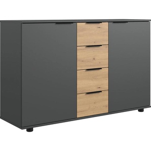 Kombikommode WIMEX Gibraltar Sideboards Gr. B/H/T: 130cm x 83cm x 41cm, 4 St., grau (artisan-eiche-nachbildung/graphit) in 2 Breiten