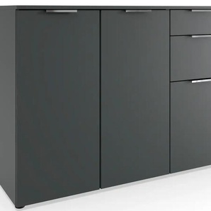 Kombikommode WIMEX Level by fresh to go Sideboards Gr. B/H/T: 122cm x 84cm x 41cm, 2 St., grau (graphit) 3-türig, mit 2 Schubladen und soft-close Funktion, 122cm breit