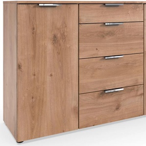 Kombikommode WIMEX Level by fresh to go Sideboards Gr. B/H/T: 135cm x 84cm x 41cm, 4 St., braun (plankeneiche nachbildung) 2-türig, mit 4 Schubladen und soft-close Funktion, 135cm breit