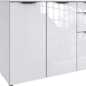 Kombikommode WIMEX level36 D by fresh to go Sideboards Gr. B/H/T: 122cm x 84cm x 41cm, 2 St., weiß (korpus weiß/ front lack weiß) mit lackierten Hochglanz-Fronten, soft-close Funktion, 122cm breit