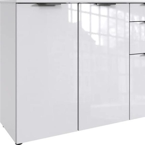 Kombikommode WIMEX level36 D by fresh to go Sideboards Gr. B/H/T: 122cm x 84cm x 41cm, 2 St., weiß (korpus weiß/ front lack weiß) mit lackierten Hochglanz-Fronten, soft-close Funktion, 122cm breit