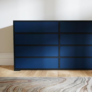 Kommode Blau - Design-Lowboard: Schubladen in Blau - Hochwertige Materialien - 151 x 81 x 47 cm, Selbst zusammenstellen