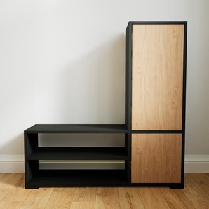 Kommode Eiche - Design-Lowboard: Türen in Eiche - Hochwertige Materialien - 115 x 119 x 34 cm, Selbst zusammenstellen
