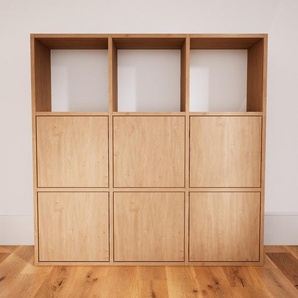 Kommode Eiche - Design-Lowboard: Türen in Eiche - Hochwertige Materialien - 118 x 117 x 34 cm, Selbst zusammenstellen