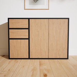 Kommode Eiche - Lowboard: Schubladen in Eiche & Türen in Eiche - Hochwertige Materialien - 115 x 79 x 34 cm, konfigurierbar