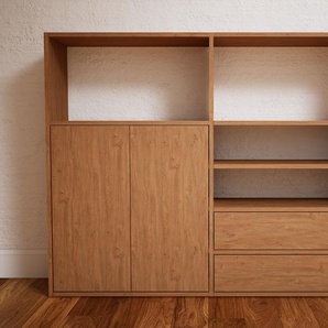 Kommode Eiche - Lowboard: Schubladen in Eiche & Türen in Eiche - Hochwertige Materialien - 151 x 117 x 34 cm, konfigurierbar