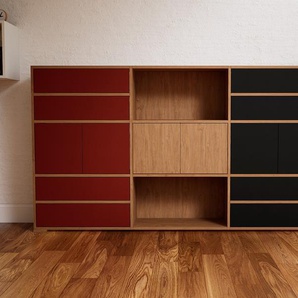 Kommode Eiche - Lowboard: Schubladen in Terrakotta & Türen in Terrakotta - Hochwertige Materialien - 226 x 119 x 34 cm, konfigurierbar