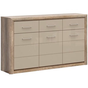 Xxxl Kommode, Eiche, Sand, Holzwerkstoff, 3 Fächer, 3 Schubladen, 163.5x96.5x40 cm, Wohnzimmer, Kommoden & Sideboards, Kommoden