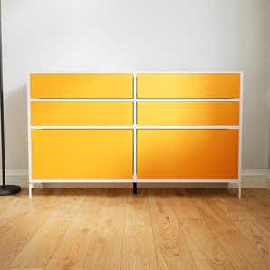 Kommode Gelb - Design-Lowboard: Schubladen in Gelb - Hochwertige Materialien - 151 x 91 x 34 cm, Selbst zusammenstellen
