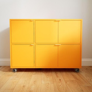 Kommode Gelb - Design-Lowboard: Türen in Gelb - Hochwertige Materialien - 115 x 87 x 47 cm, Selbst zusammenstellen
