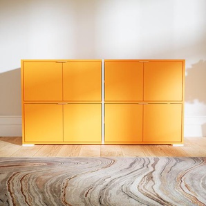 Kommode Gelb - Design-Lowboard: Türen in Gelb - Hochwertige Materialien - 151 x 81 x 47 cm, Selbst zusammenstellen