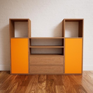 Kommode Gelb - Lowboard: Schubladen in Eiche & Türen in Gelb - Hochwertige Materialien - 154 x 117 x 34 cm, konfigurierbar