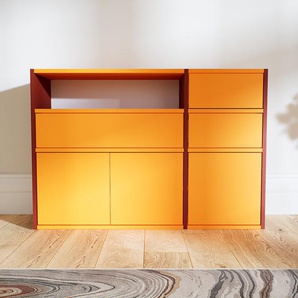 Kommode Gelb - Lowboard: Schubladen in Gelb & Türen in Gelb - Hochwertige Materialien - 115 x 79 x 34 cm, konfigurierbar