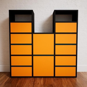 Kommode Gelb - Lowboard: Schubladen in Gelb & Türen in Gelb - Hochwertige Materialien - 118 x 117 x 34 cm, konfigurierbar