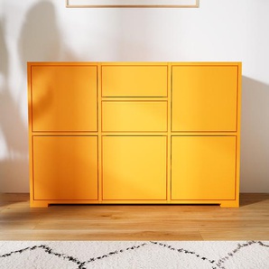 Kommode Gelb - Lowboard: Schubladen in Gelb & Türen in Gelb - Hochwertige Materialien - 118 x 81 x 34 cm, konfigurierbar