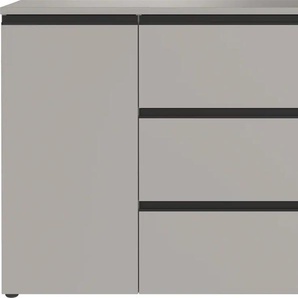 Kommode GERMANIA Bastia Sideboards Gr. B/H/T: 135 cm x 91 cm x 41 cm, 3 St., grau (steingrau) Kommode mit 3 Schubladen und einer Tür