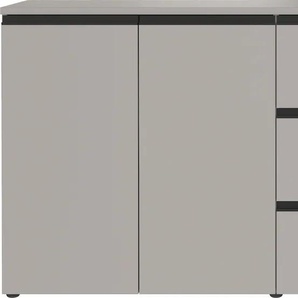 Kommode GERMANIA Bastia Sideboards Gr. B/H/T: 180cm x 91cm x 41cm, 3 St., grau (steingrau) Kommode mit 3 Schubladen und 2 Türen